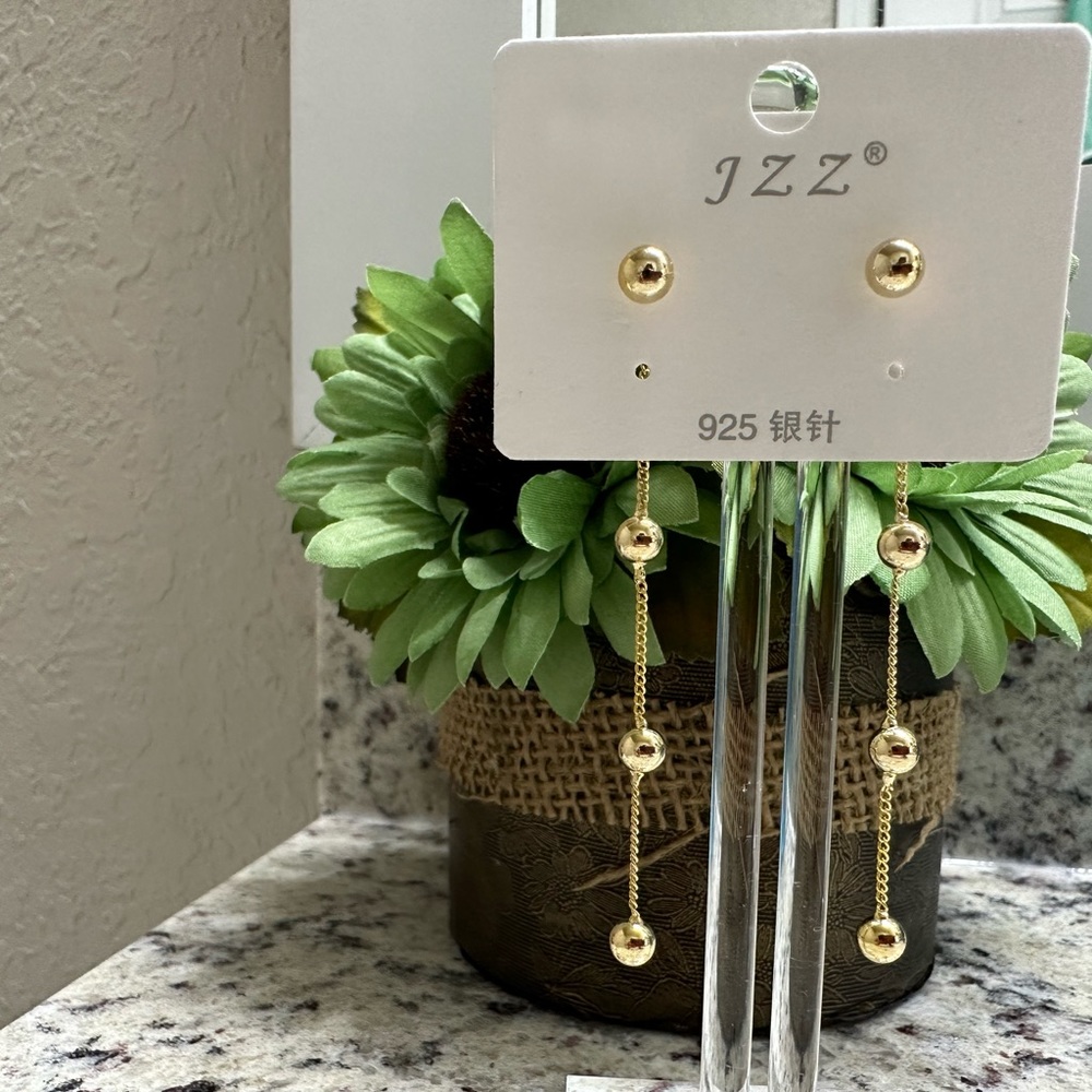 925 silver needle earring